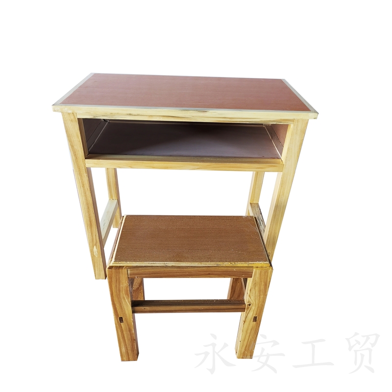 滨州单人实木课桌椅