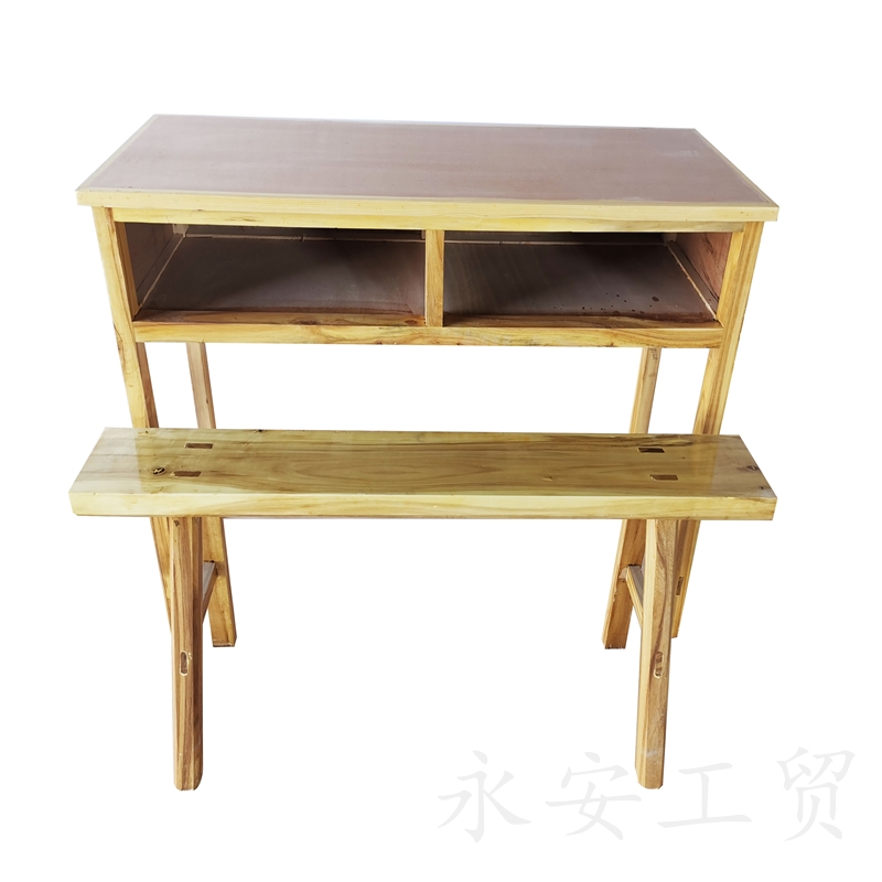 果洛双人实木课桌椅