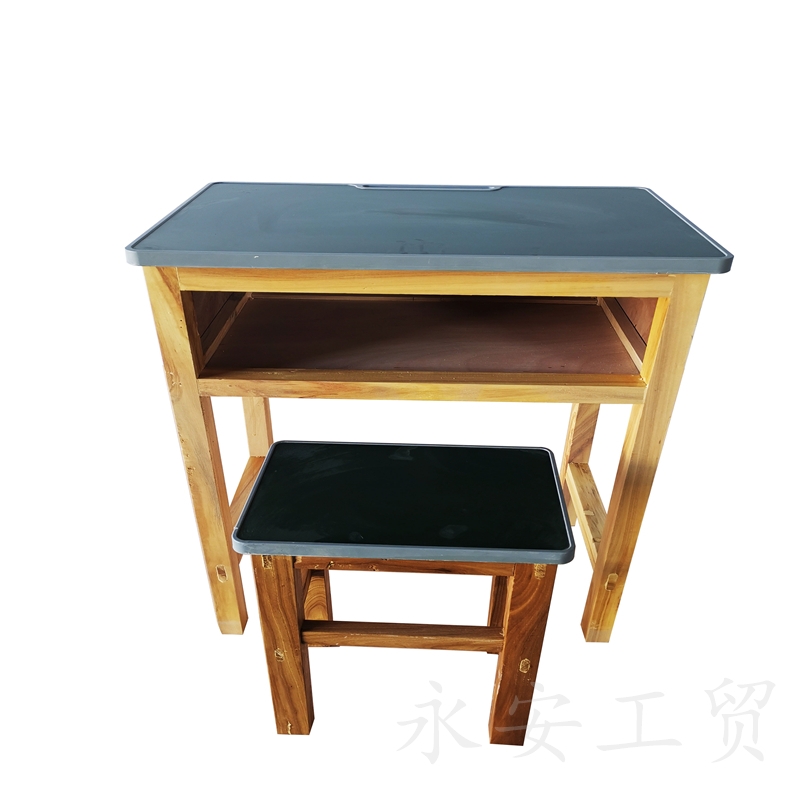 滨州单人实木课桌椅